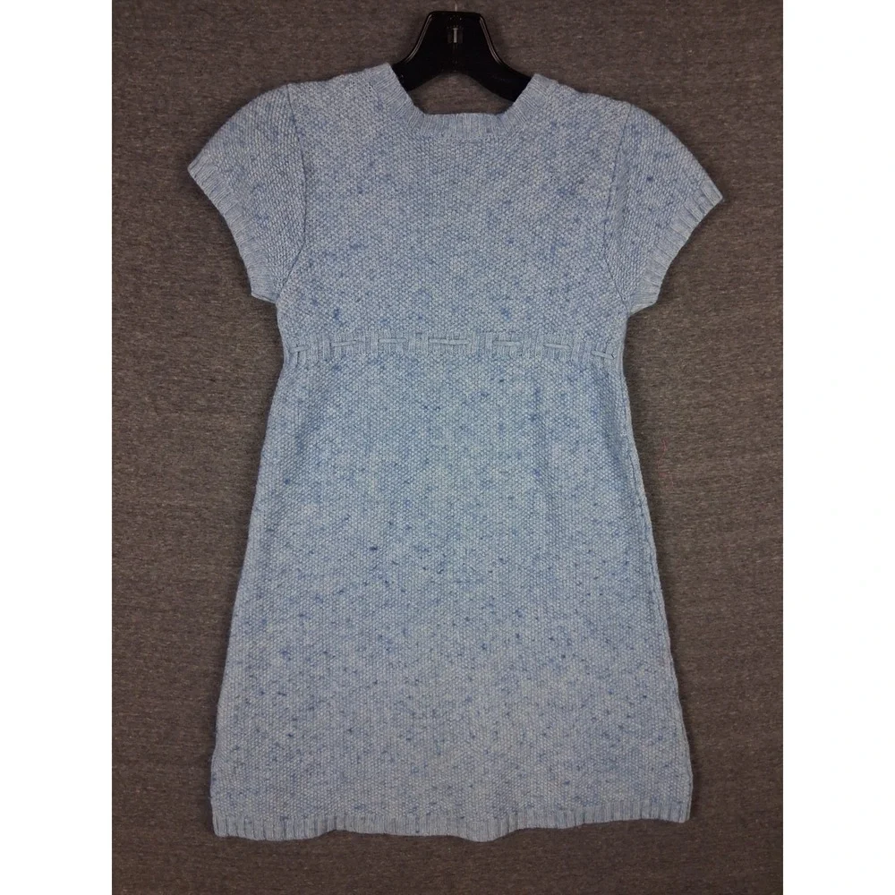 Hanna Andersson Girls Dress Youth 10 Blue‎ Knit Wool Blend V Neck Pullover